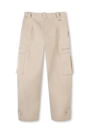 Sand beige organic cotton cargo trousers CHLOE' KIDS | C20461281